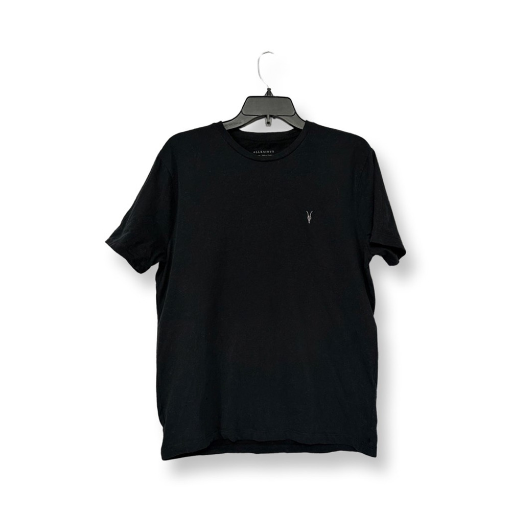 Allsaints Mens Basic T-Shirt Black Logo 100% Cotton Short Sleeve Crew Neck L New